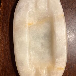 Italian White Alabaster Stone Decorative Ashtray